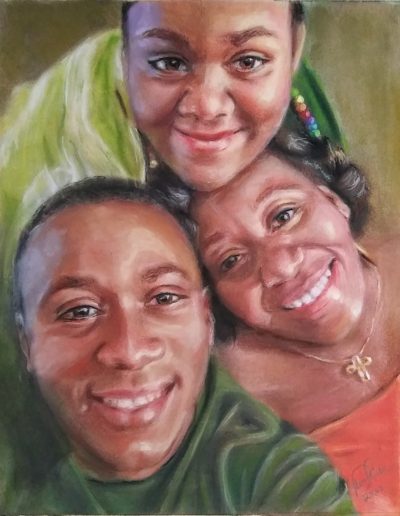 Family Group Portrait - Pastel on Sanded Paper 12" x 16"